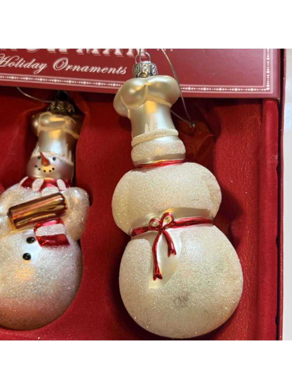 Williams Sonoma Limited Edition Baker Chef Snowman Glass Holiday Ornaments 2005 - Picture 15 of 16